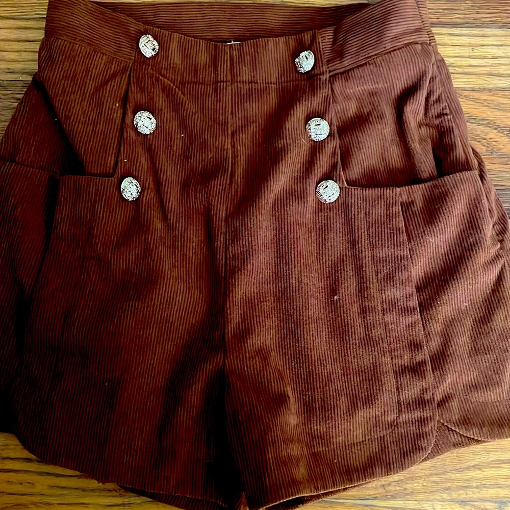entro NWT ENTRO Soft Corduroy Feel Dressy High Waisted Shorts
